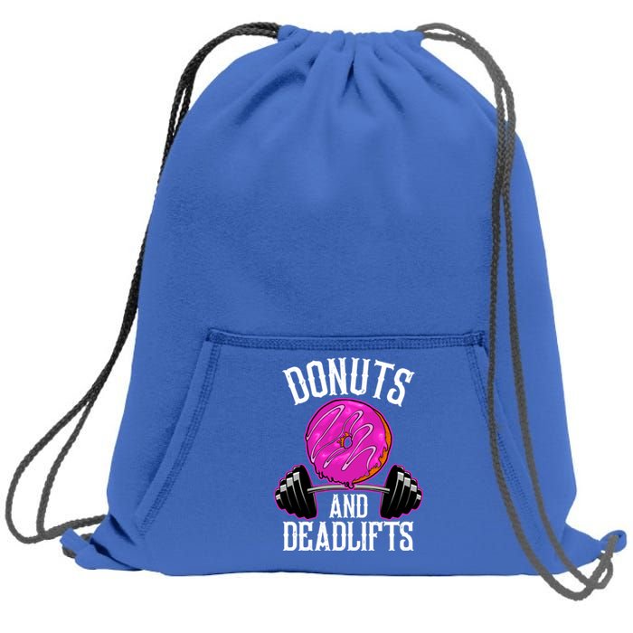 Funny Doughnut Lover Donuts And Deadlifts Fitness Gym Donut Gift Sweatshirt Cinch Pack Bag