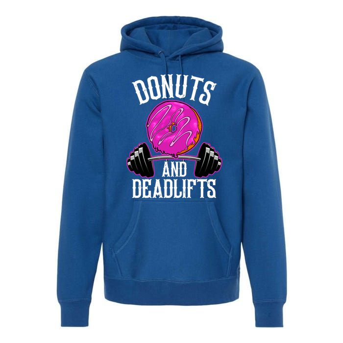 Funny Doughnut Lover Donuts And Deadlifts Fitness Gym Donut Gift Premium Hoodie