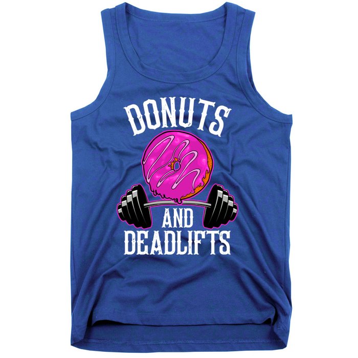 Funny Doughnut Lover Donuts And Deadlifts Fitness Gym Donut Gift Tank Top