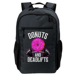 Funny Doughnut Lover Donuts And Deadlifts Fitness Gym Donut Gift Daily Commute Backpack