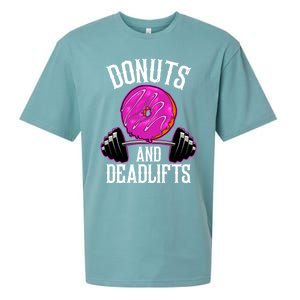 Funny Doughnut Lover Donuts And Deadlifts Fitness Gym Donut Gift Sueded Cloud Jersey T-Shirt