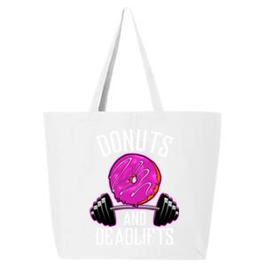 Funny Doughnut Lover Donuts And Deadlifts Fitness Gym Donut Gift 25L Jumbo Tote