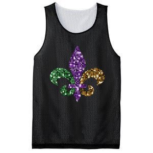 Fleur De Lis Mardi Gras Symbol Mesh Reversible Basketball Jersey Tank