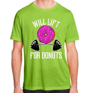 Funny Doughnut Lover Will Lift For Donuts Fitness Gym Donut Cool Gift Adult ChromaSoft Performance T-Shirt