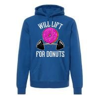 Funny Doughnut Lover Will Lift For Donuts Fitness Gym Donut Cool Gift Premium Hoodie