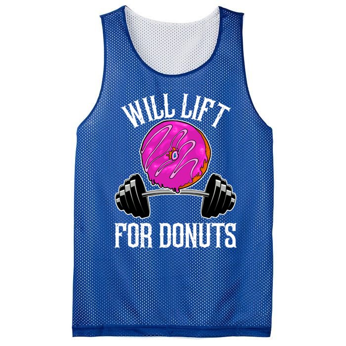 Funny Doughnut Lover Will Lift For Donuts Fitness Gym Donut Cool Gift Mesh Reversible Basketball Jersey Tank