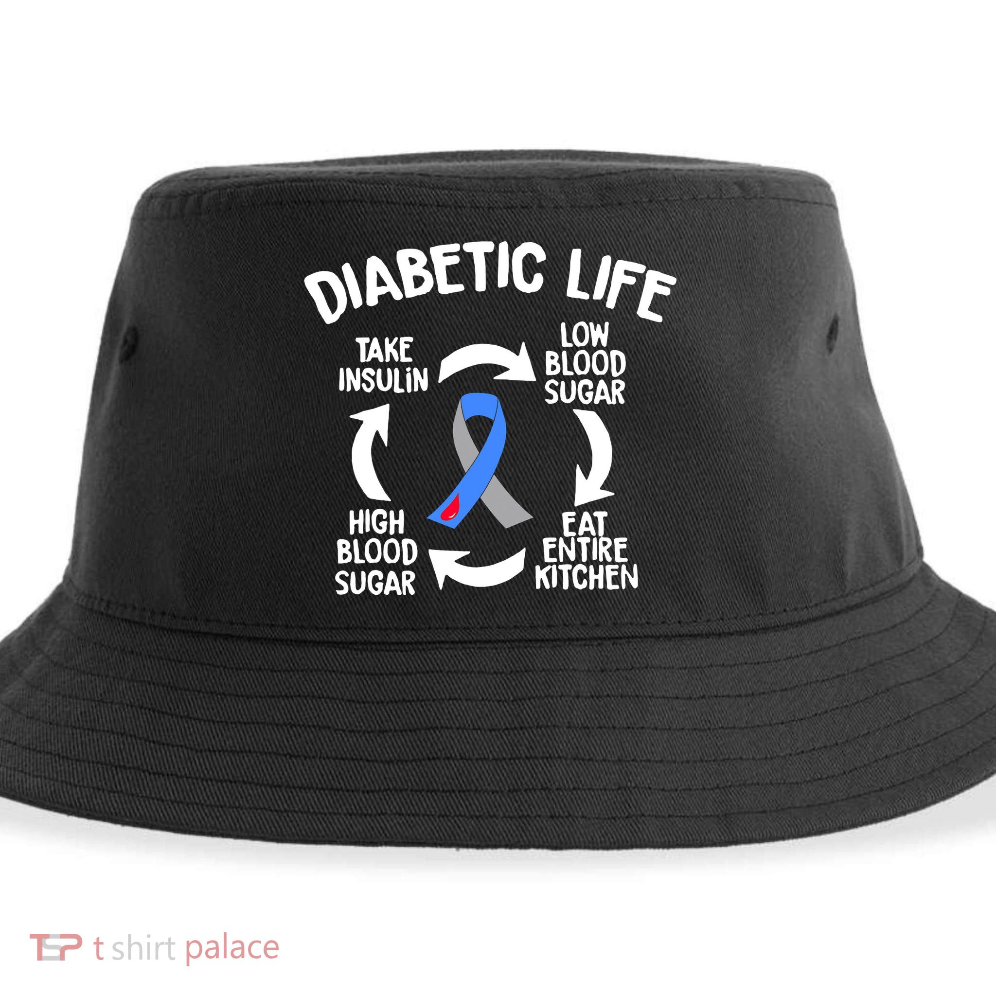 Funny Diabetic Life Cycle Diabetes Awareness Sustainable Bucket Hat