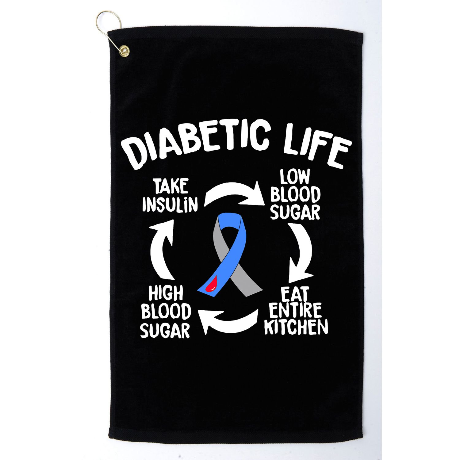 Funny Diabetic Life Cycle Diabetes Awareness Golf Towel