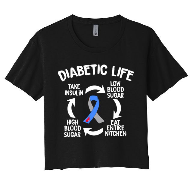 Funny Diabetic Life Cycle Diabetes Awareness Crop Top