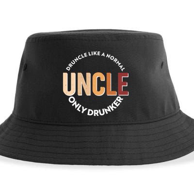 Funny Druncle Like A Normal Uncle Only Drunker Sustainable Bucket Hat