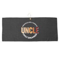 Funny Druncle Like A Normal Uncle Only Drunker Large Microfiber Waffle Golf Towel