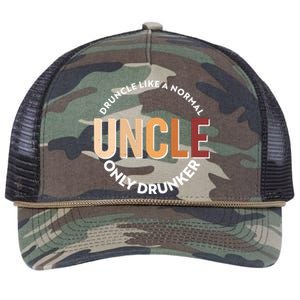 Funny Druncle Like A Normal Uncle Only Drunker Retro Rope Trucker Hat Cap