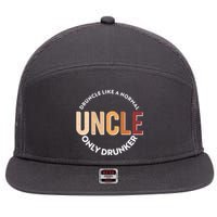 Funny Druncle Like A Normal Uncle Only Drunker 7 Panel Mesh Trucker Snapback Hat