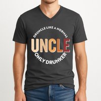 Funny Druncle Like A Normal Uncle Only Drunker V-Neck T-Shirt