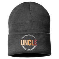 Funny Druncle Like A Normal Uncle Only Drunker Sustainable Knit Beanie