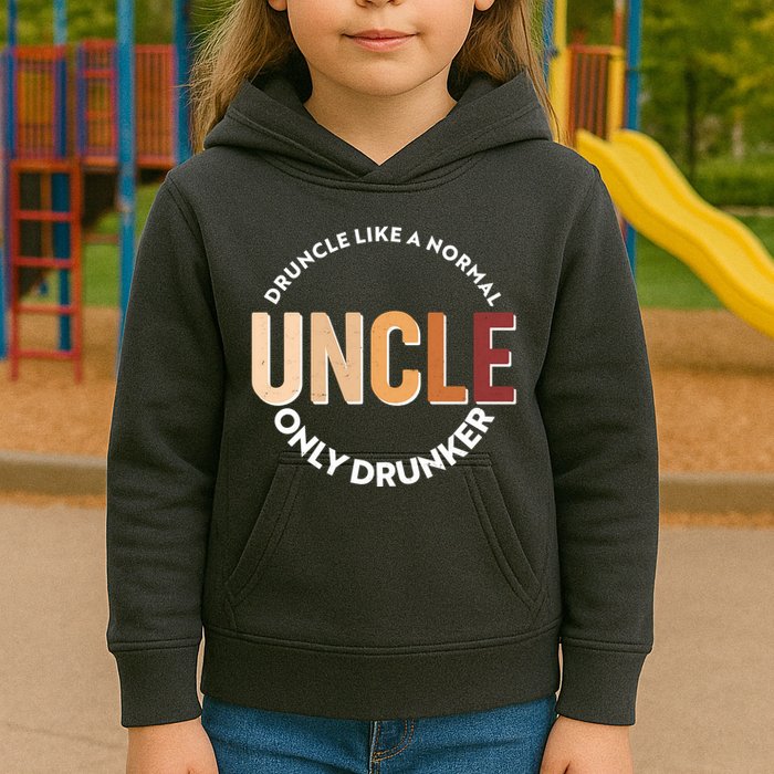 Funny Druncle Like A Normal Uncle Only Drunker Kids Hoodie