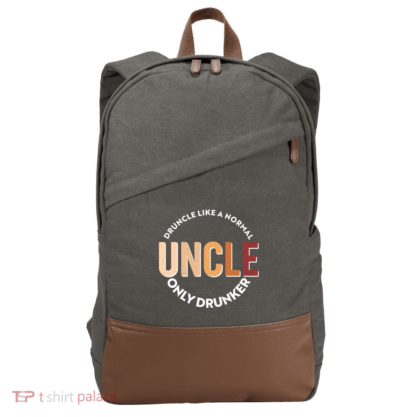 Funny Druncle Like A Normal Uncle Only Drunker Cotton Canvas Backpack