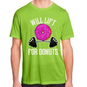 Funny Doughnut Lover Will Lift For Donuts Fitness Gym Donut Gift Adult ChromaSoft Performance T-Shirt