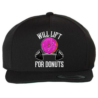 Funny Doughnut Lover Will Lift For Donuts Fitness Gym Donut Gift Wool Snapback Cap