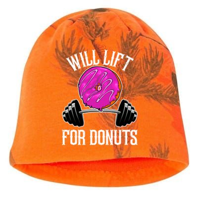 Funny Doughnut Lover Will Lift For Donuts Fitness Gym Donut Gift Kati - Camo Knit Beanie