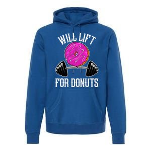 Funny Doughnut Lover Will Lift For Donuts Fitness Gym Donut Gift Premium Hoodie