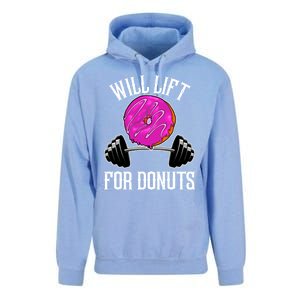 Funny Doughnut Lover Will Lift For Donuts Fitness Gym Donut Gift Unisex Surf Hoodie