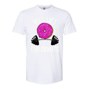 Funny Doughnut Lover Will Lift For Donuts Fitness Gym Donut Gift Softstyle CVC T-Shirt