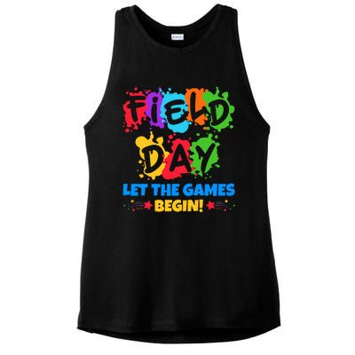 Field Day Let The Games Begin Sporty Day Ladies PosiCharge Tri-Blend Wicking Tank