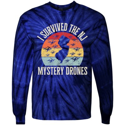 Funny Drone Lover I Survived The New Jersey Mystery Drones Tie-Dye Long Sleeve Shirt