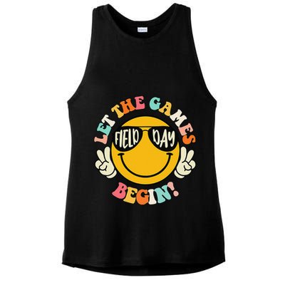Field Day Let The Games Begin 2025 Teachers Ladies PosiCharge Tri-Blend Wicking Tank