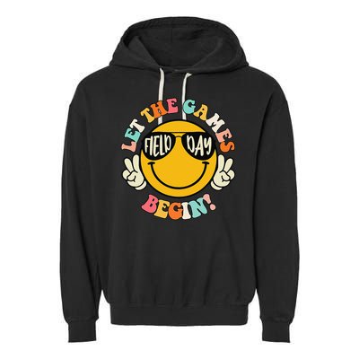 Field Day Let The Games Begin 2025 Teachers Garment-Dyed Fleece Hoodie