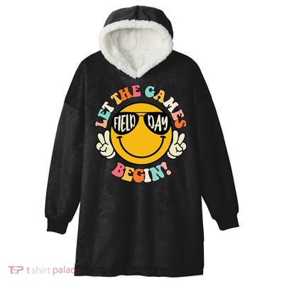 Field Day Let The Games Begin 2025 Teachers Hooded Wearable Blanket