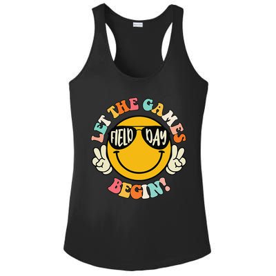 Field Day Let The Games Begin 2025 Teachers Ladies PosiCharge Competitor Racerback Tank