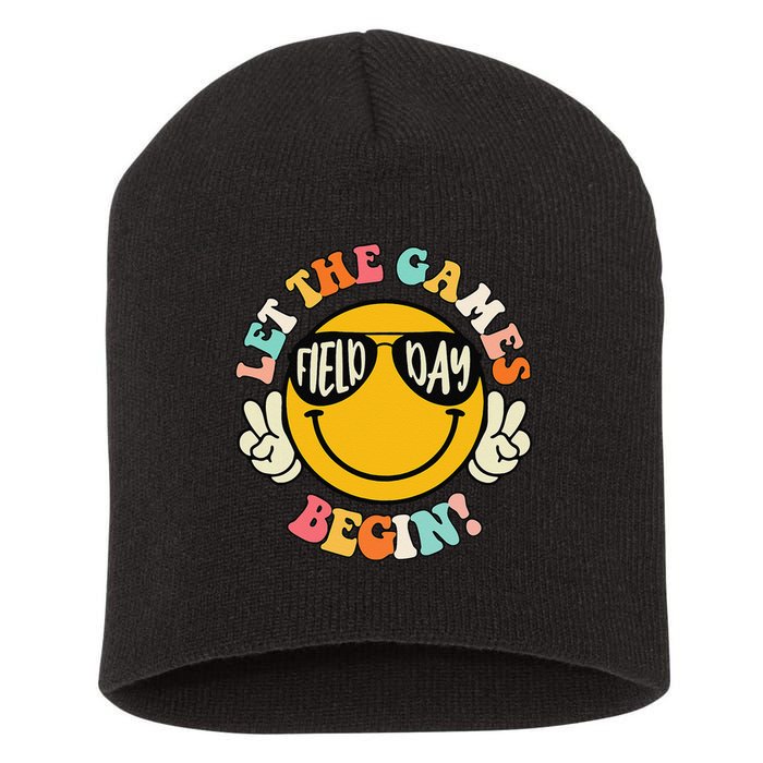 Field Day Let The Games Begin 2025 Teachers Short Acrylic Beanie