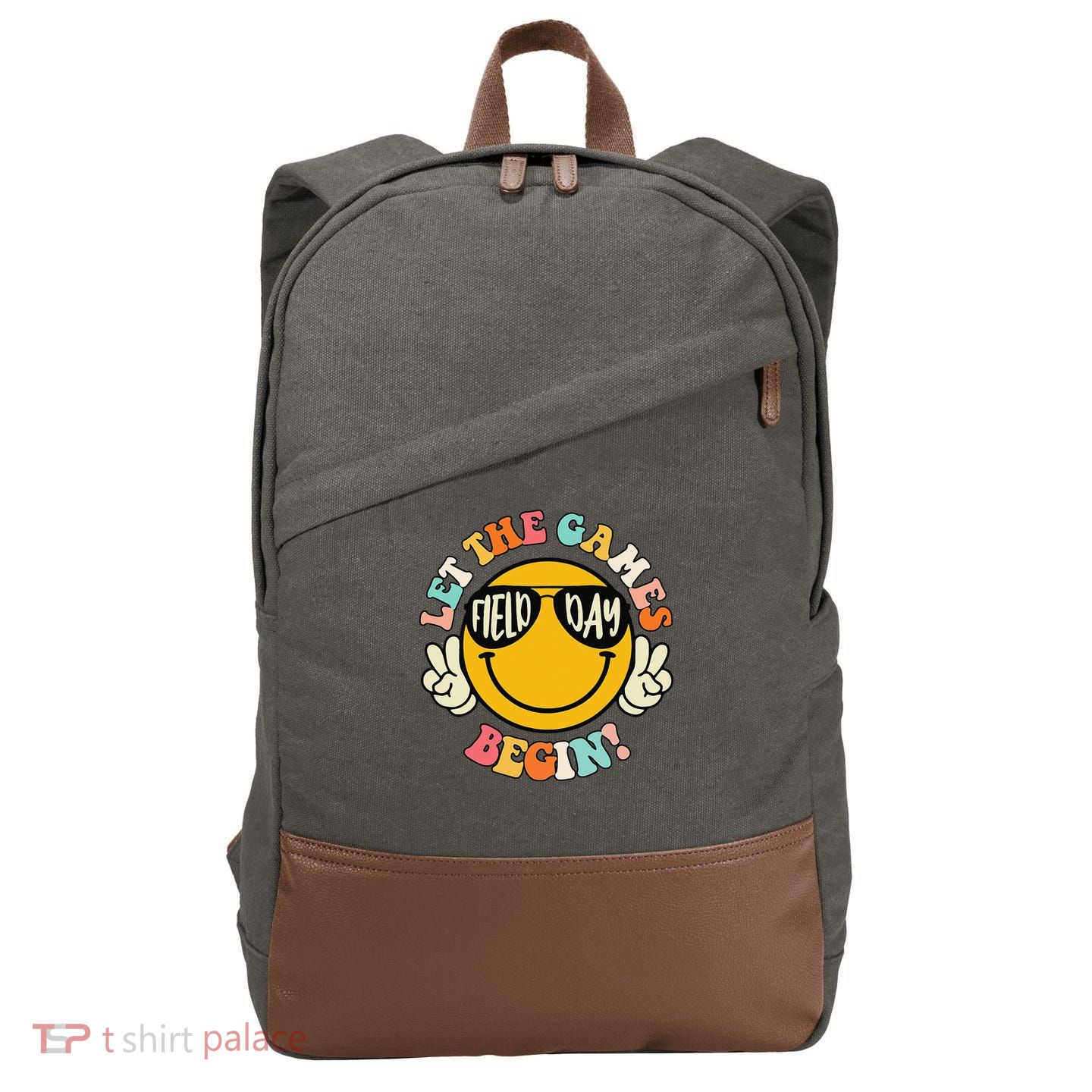 Field Day Let The Games Begin 2025 Teachers Cotton Canvas Backpack