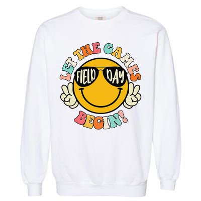 Field Day Let The Games Begin 2025 Teachers Garment-Dyed Sweatshirt