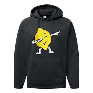 Funny Dabbing Lemon Illustration Lemonade Lover Performance Fleece Hoodie