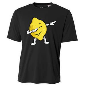 Funny Dabbing Lemon Illustration Lemonade Lover Cooling Performance Crew T-Shirt