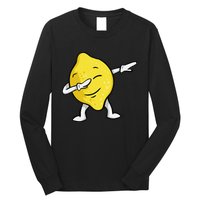 Funny Dabbing Lemon Illustration Lemonade Lover Long Sleeve Shirt