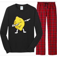 Funny Dabbing Lemon Illustration Lemonade Lover Long Sleeve Pajama Set