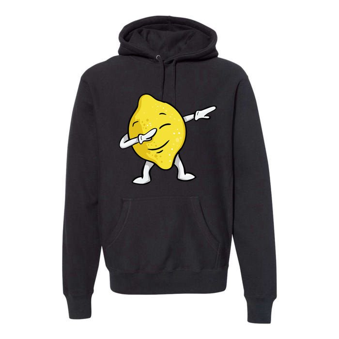 Funny Dabbing Lemon Illustration Lemonade Lover Premium Hoodie