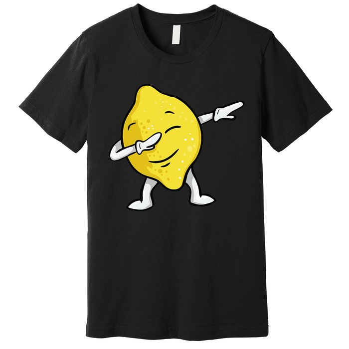 Funny Dabbing Lemon Illustration Lemonade Lover Premium T-Shirt