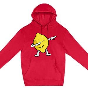 Funny Dabbing Lemon Illustration Lemonade Lover Premium Pullover Hoodie