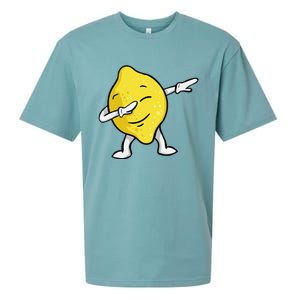 Funny Dabbing Lemon Illustration Lemonade Lover Sueded Cloud Jersey T-Shirt