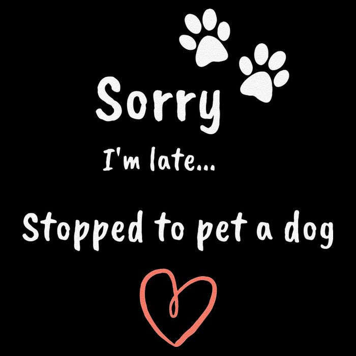 Funny Dog Lover Sorry I'm Late Stopped To Pet A Dog Zip Tote Bag
