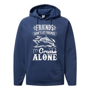 Friends Dont Let Cruise Alone Beach Summer Vacation Cute Gift Performance Fleece Hoodie