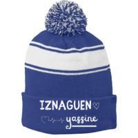 Funny Design Lover Stripe Pom Pom Beanie