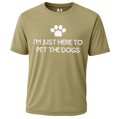 Funny Dog Lover I'm Just Here To Pet The Dogs Humorous Performance Shirt