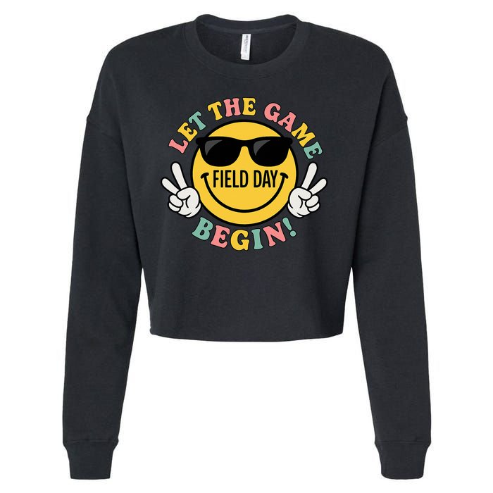 Field Day Let The Games Begin Cropped Pullover Crew