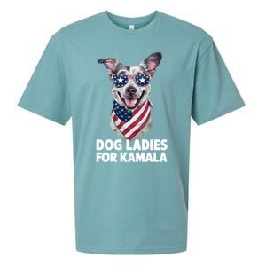 Funny Dog Ladies For Kamala President Gift Sueded Cloud Jersey T-Shirt